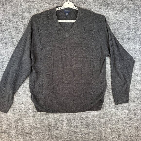 DOCKERS Knitted Men's Sweater, V-Neck, Gray color 2X/2XG - Picture 1 of 9